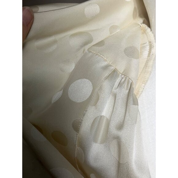 Liz Claiborne Silk Dress 80s Blouson Shirt Dress Midi Black Ivory Womens Sz 4-6 - Picture 10 of 10